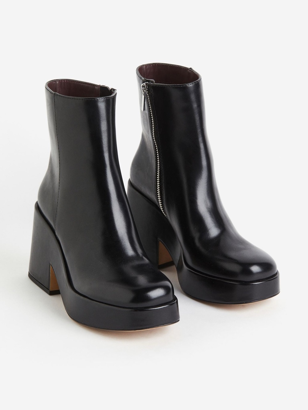 H&M Black Platform Ankle Boots Size 7